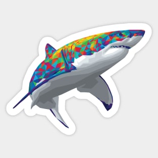 Rainbow Geometric Shark Sticker